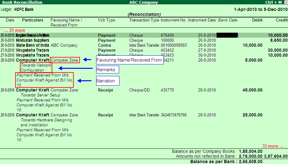 Configuring Bank Reconciliation  in Tally.ERP9