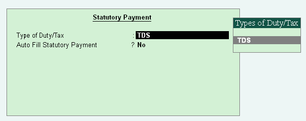 TDS Payment Entry @ Tally.ERP9