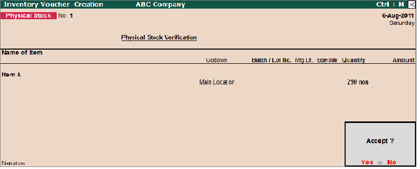 Reduce the Quantity and the Value of Closing Stock in Tally.ERP 9 