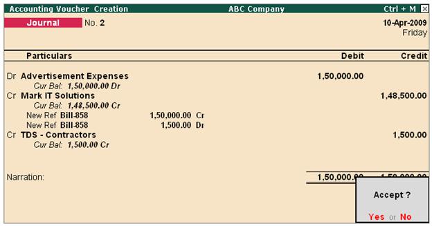 Record Expenses and Deduct TDS in Tally.ERP 9