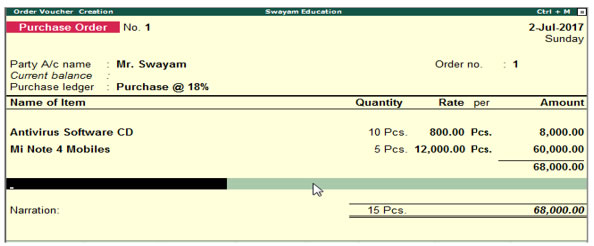 F2 : Inventory Features in Tally.ERP 9